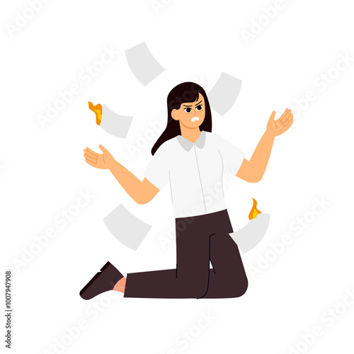 Toxic Work Environtment 1 Woman Surounded by Files