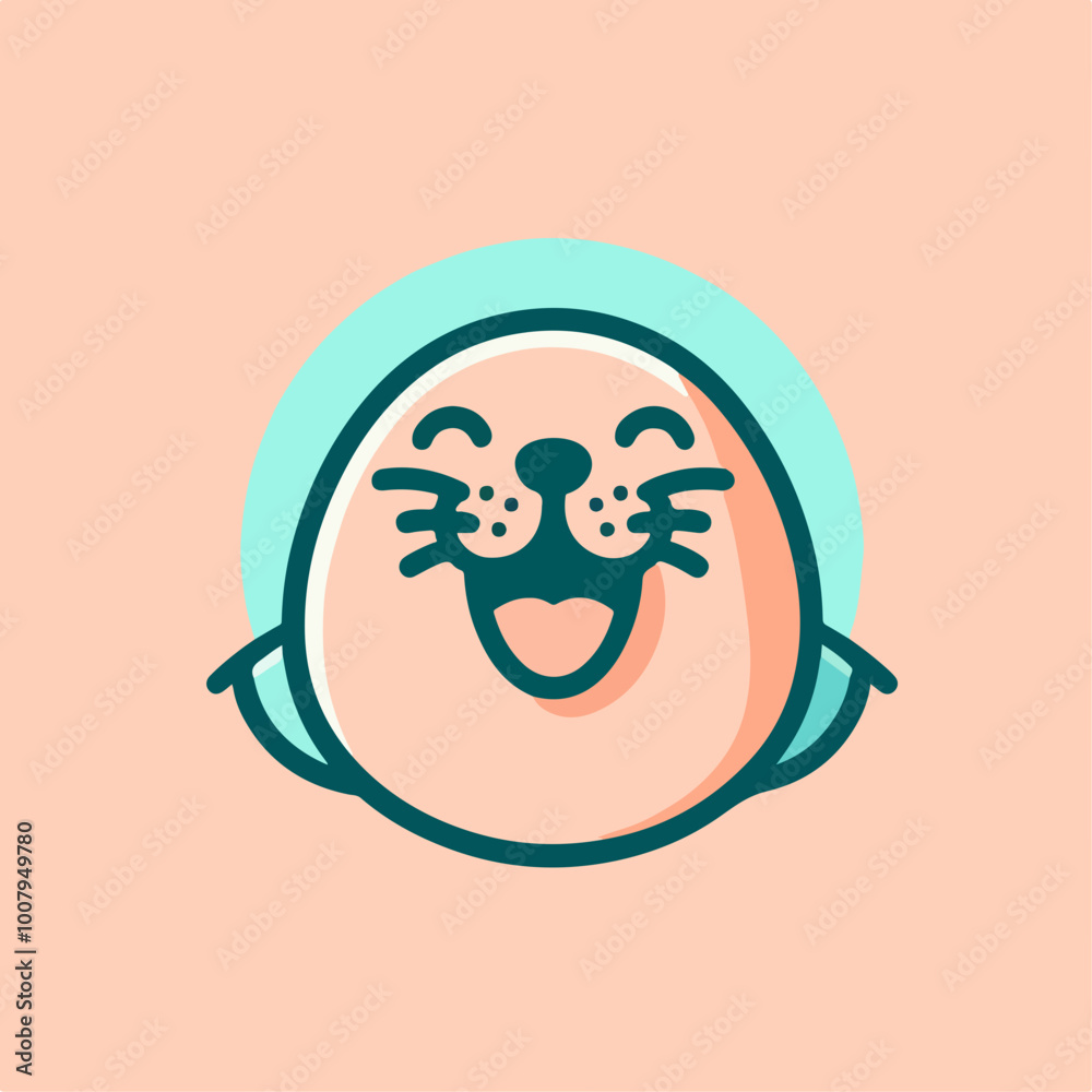Cartoon Laughing funny seal on white background Cartoon Laughing funny seal on white background
