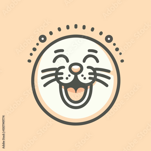 Cartoon Laughing funny seal on white background