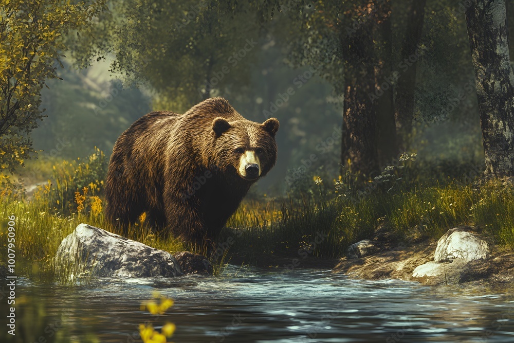 Brown Bear in the Forest