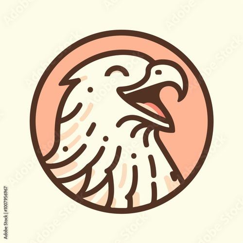 Funny Laughing Eagle Cartoon For Your Design