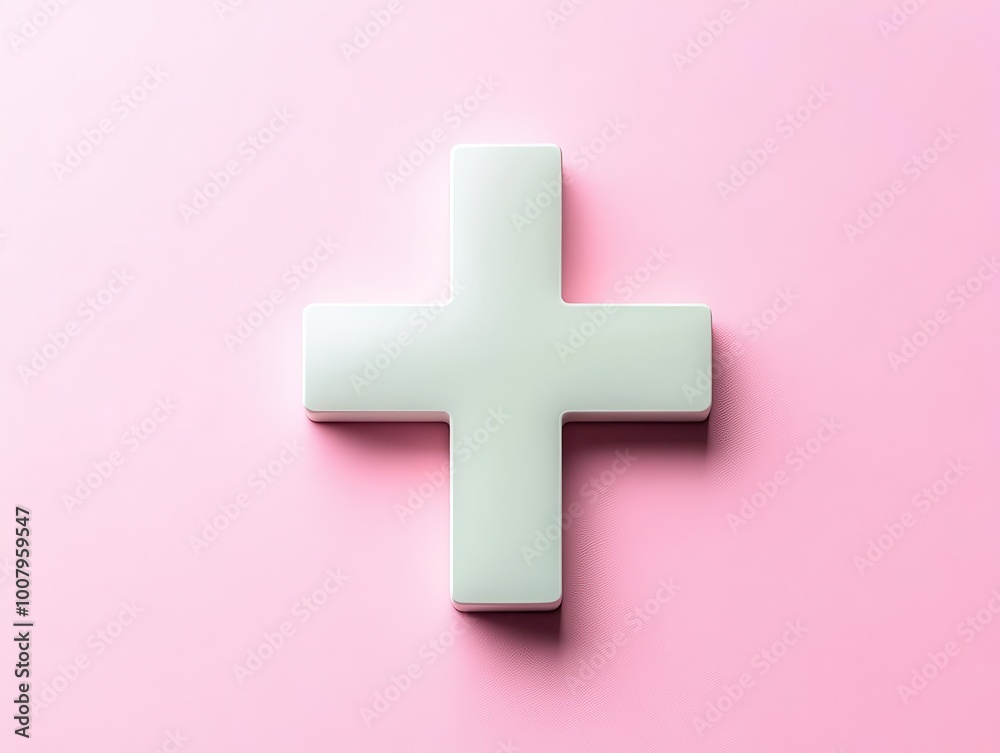 Pharmacy symbol with a green cross flat design, front view, healthcare theme, 3D render, Complementary color scheme Pharmacy symbol with a green cross flat design, front view, healthcare theme, 3D render, Complementary color scheme