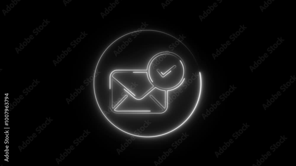 Massage icon animation. neon line massage icon with neon circle animation Massage icon animation. neon line massage icon with neon circle animation