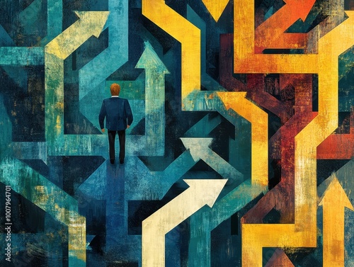 Artistic Representation of Navigation Challenges in Business