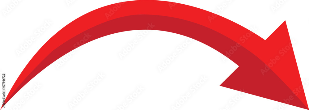 red arrow icon. arrow indicated the direction symbol. curved arrow sign. flat style. red arrow icon. arrow indicated the direction symbol. curved arrow sign. flat style.