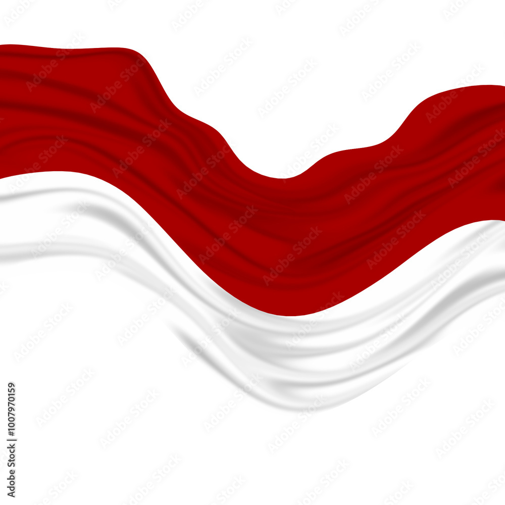 Naklejka premium Illustration of the red and white flag. Illustration of the red and white flag waving. Illustration of the Indonesian flag