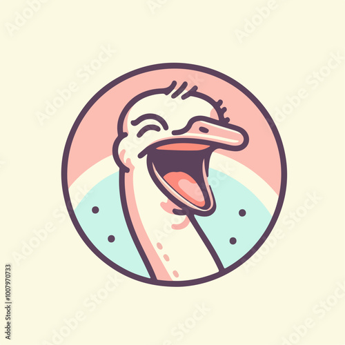 Funny Laughing Ostrich Cartoon For Your Design