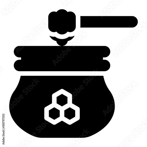 Honey Icon in Black Filll. Glyph Style. isolated on white background
 photo