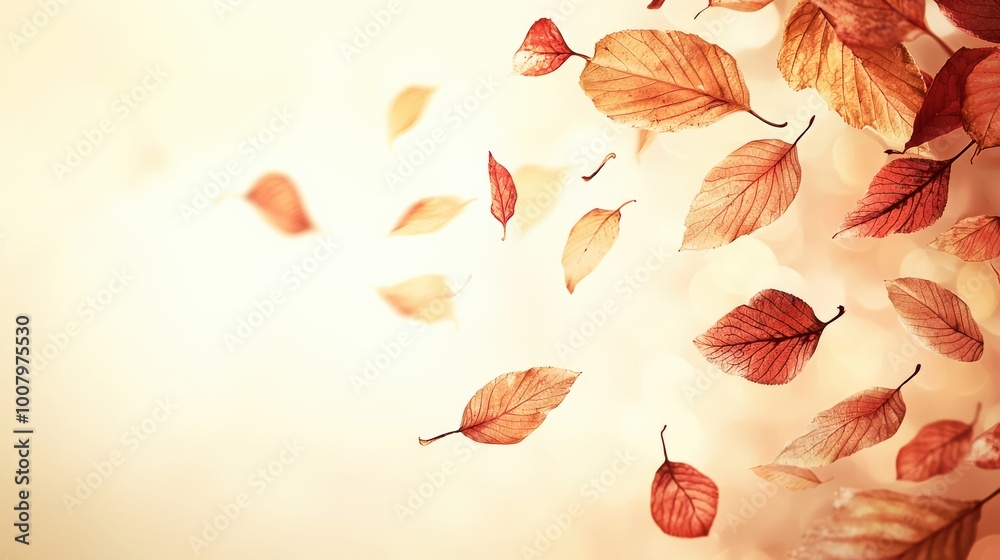 A simple yet elegant design featuring swirling autumn leaves set against a soft, neutral background. This artful composition captures the beauty of fall, adding a warm touch to any space A simple yet elegant design featuring swirling autumn leaves set against a soft, neutral background. This artful composition captures the beauty of fall, adding a warm touch to any space