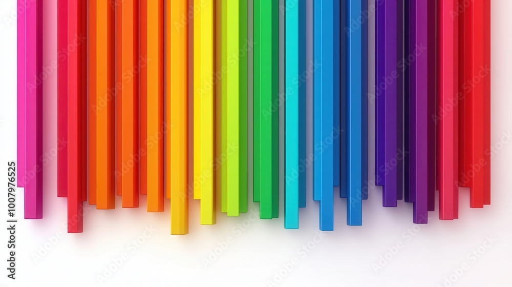 Colorful vertical lines, white isolate background Colorful vertical lines, white isolate background