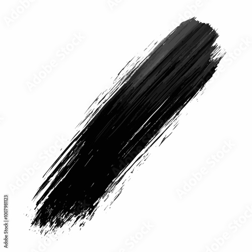 A sleek, minimalistic black brushstroke with soft edges on a white background, perfect for elegant digital designs.