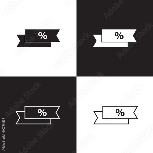 Sale and discount icons seamless pattern isolated on white and black  background. Vector illustration. EPS 10 photo