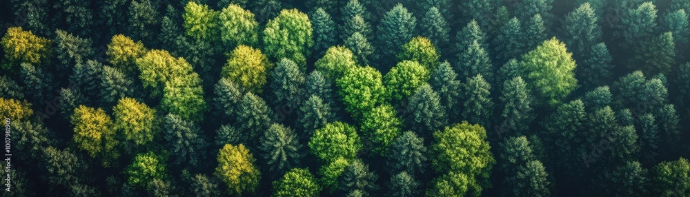 Dramatic landscape of a vibrant forest, tilted angle view showcasing natures beauty, environmental conservation theme Dramatic landscape of a vibrant forest, tilted angle view showcasing natures beauty, environmental conservation theme