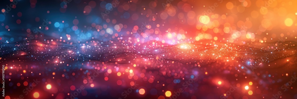 A mesmerizing display of shimmering lights creating a captivating cosmic ambiance at twilight. Generative AI A mesmerizing display of shimmering lights creating a captivating cosmic ambiance at twilight. Generative AI