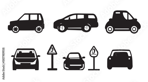 Car parking sign. Car parking vector icons. Parking and traffic signs isolated

