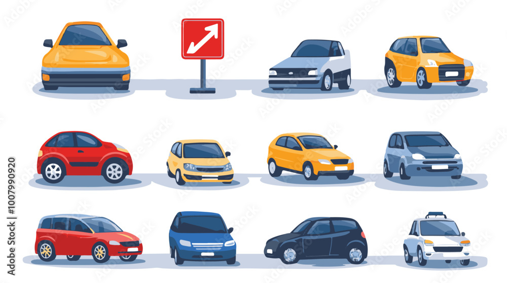 Car parking sign. Car parking vector icons. Parking and traffic signs isolated

