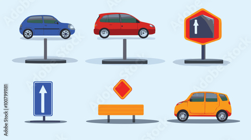 Car parking sign. Car parking vector icons. Parking and traffic signs isolated

