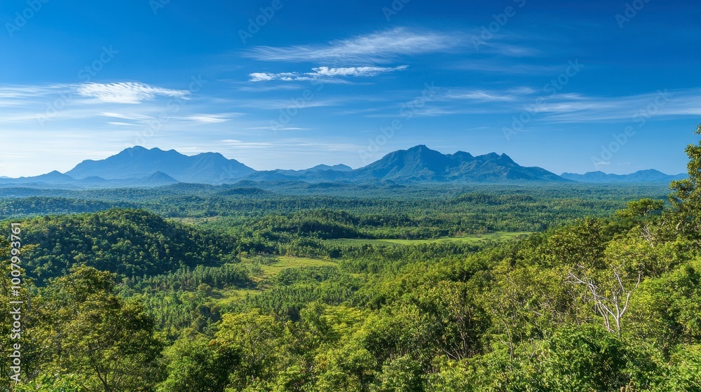 Stunning landscapes of Khao Yai National Park as seen from Pha Kluai Mai Campsite. Stunning landscapes of Khao Yai National Park as seen from Pha Kluai Mai Campsite.