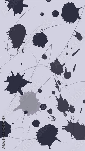 Abstract Dark Ink Drop Splatter