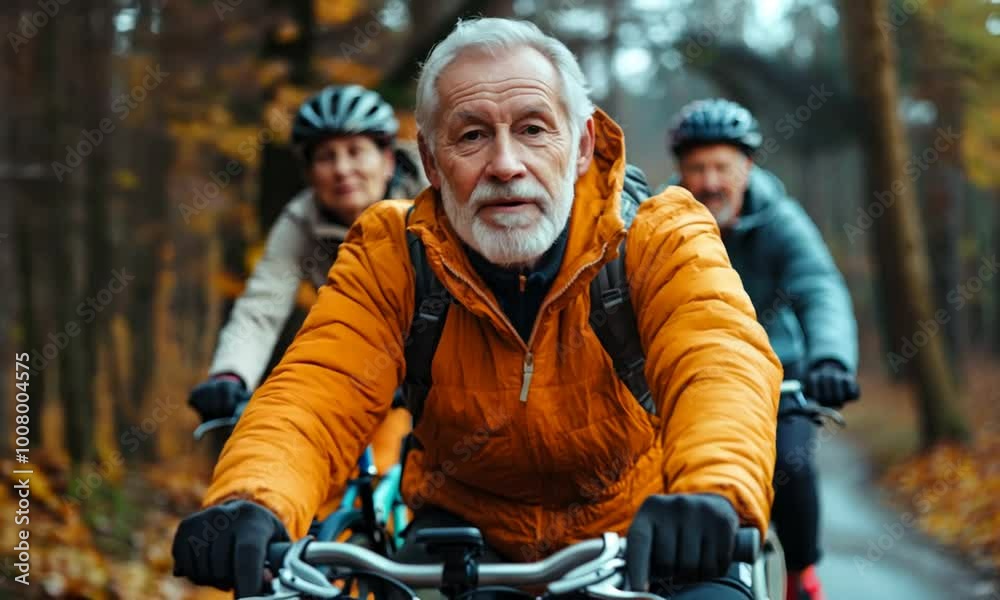 A group of middle-aged parents on bicycles.