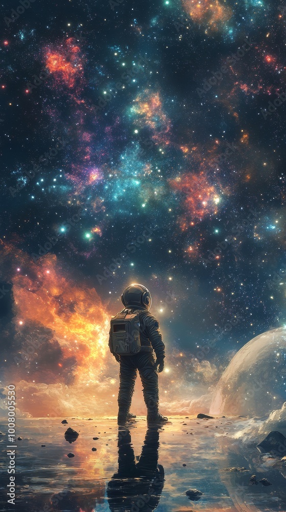 Capture the awe-inspiring moment of an astronaut standing on the moon's surface, illuminated by distant starlight, with Earth visible in the background, highlighting the vastness of space Capture the awe-inspiring moment of an astronaut standing on the moon's surface, illuminated by distant starlight, with Earth visible in the background, highlighting the vastness of space