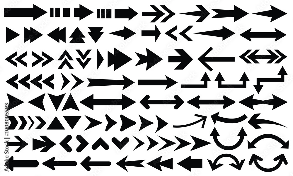 Arrows icon set. Arrow icon. Arrow vector collection. Vector illustration. Arrows icon set. Arrow icon. Arrow vector collection. Vector illustration.