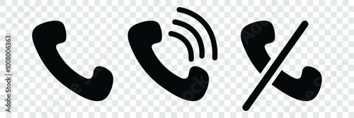 Telephone icon. Phone icon set, Telephone call sign, Contact us. Hung up, call pick up sign. Call sign. Vector illustration.
