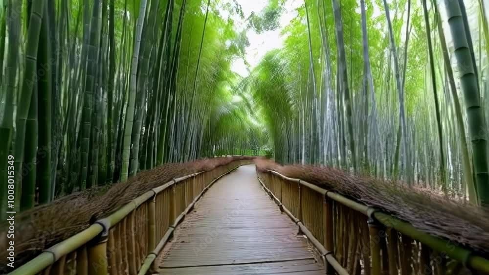 A serene bamboo forest path enveloped in lush greenery showcases tranquil nature and vibrant light. A serene bamboo forest path enveloped in lush greenery showcases tranquil nature and vibrant light.