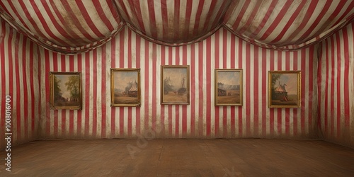 A vibrant room with red-and...