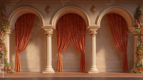 Elegant arches with draped ...