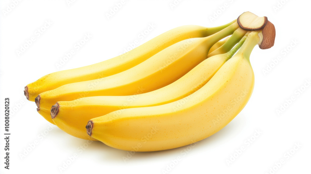 Bunch of yellow bananas, isolated with crisp white background, complete with clipping path and full depth of field for versatile use in professional designs. Bunch of yellow bananas, isolated with crisp white background, complete with clipping path and full depth of field for versatile use in professional designs.