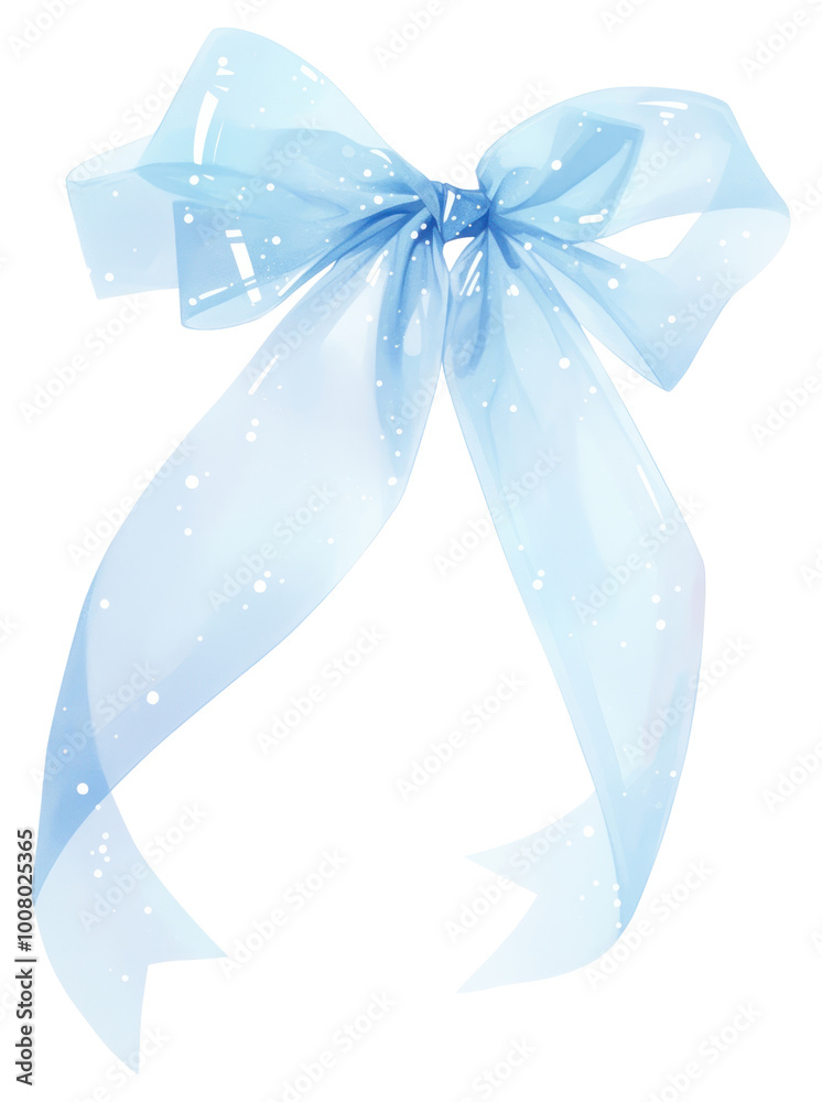 PNG Elegant translucent blue ribbon bow PNG Elegant translucent blue ribbon bow