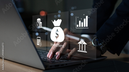 finance and investment concept, invest money, fundraising, ROI return on investment, income, retirement, compensation fund, investment, dividend tax, stock market