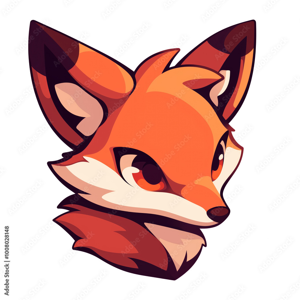 Obraz premium Red fox cartoon Illustration