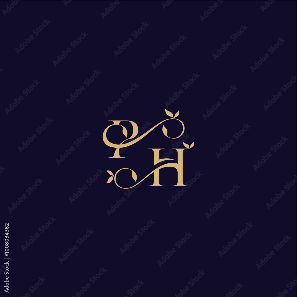 beauty leaf monogram logo organic and elegant concept PH wedding initial letter beauty leaf monogram logo organic and elegant concept PH wedding initial letter