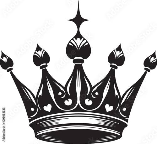 A Crown Silhouette Vector Illustration Icon, Heritage Crown Icon Set. Royal and king crown vector symbol. photo