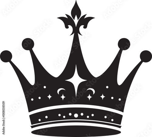 A Crown Silhouette Vector Illustration Icon, Heritage Crown Icon Set. Royal and king crown vector symbol. photo