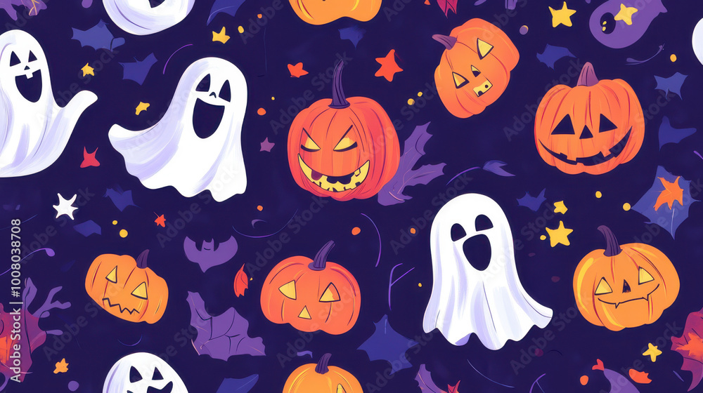 haloween doodle art pattern background haloween doodle art pattern background