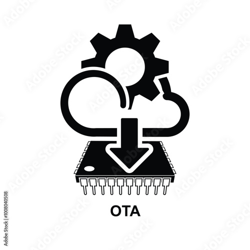 OTA icon. Over the air update icon isolated on background vector illustration.
