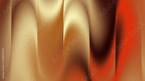 A long, curvy orange and brown stripe with a red line. The stripe is made up of many different shades of orange and brown