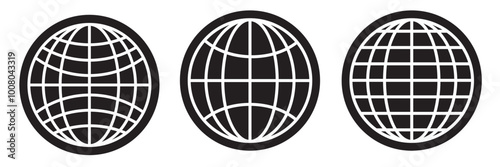 Globe Icon vector illustration, Go to web symbol icon, www symbol, Web icon, website, homepage icon set, earth clip art, globe symbol isolated white background. 