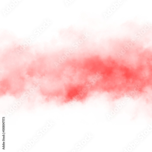 Red fog texture on transparent background. Steam special effect. Realistic cloud smoke or mist overlay