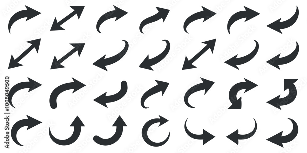 set of hand-drawn arrows icon set of hand-drawn arrows icon