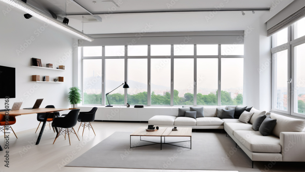 Fototapeta premium Bright and Inviting Living Room with Modern Design