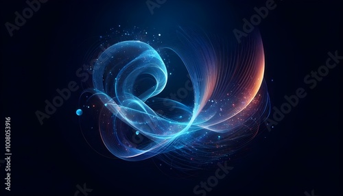 PNG Abstract blue light waves motion