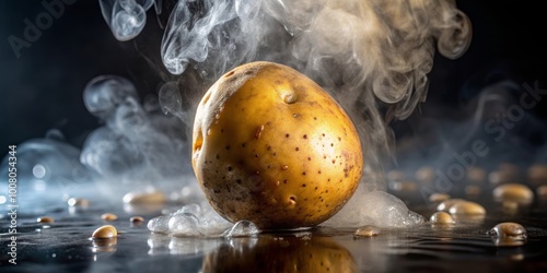 potatoes with drops of water