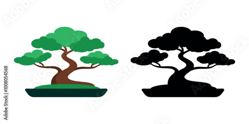 simple flat style vector tree design