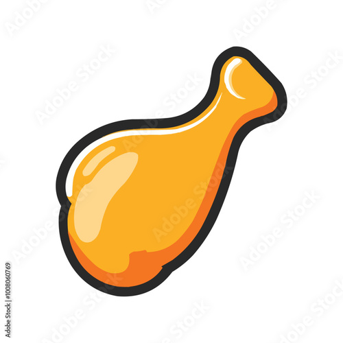 Simple vector illustration of a deep-fried chicken leg