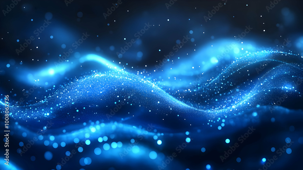Abstract Background Blue Particles 3D Render Abstract Background Blue Particles 3D Render
