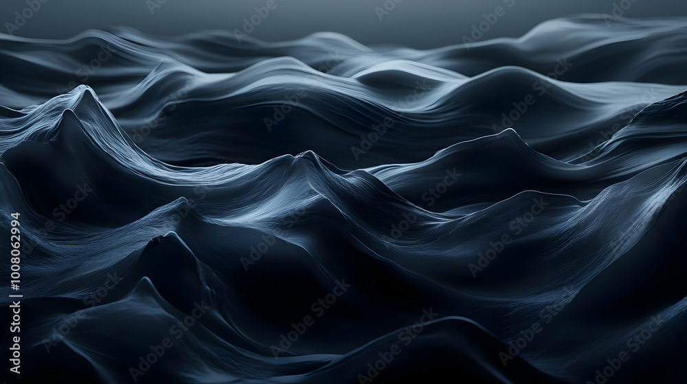 Fototapeta premium Abstract 3D Blue Wave Background Illustration